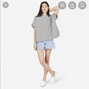 Everlane striped cotton poplin square shirt
